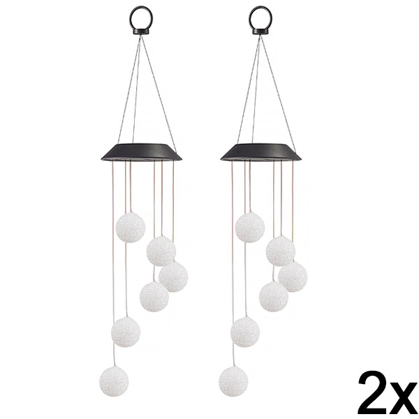 2x Závesné solárne LED záhradné svetlo | AURAWIND