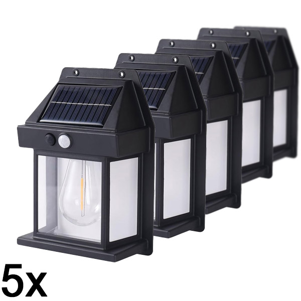 5x Vonkajšie solárne senzorové svetlo pohybu | FLUXLAMP